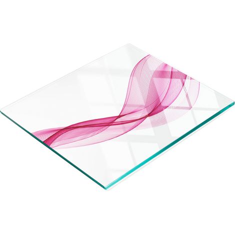 Pannello decorativo multifunzionale in legno temperato con linee rosa per cucina, 60x52 cm (1/5)