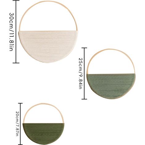 Ensemble de trois pièces circulaires en bambou de mur vert, polyvalent et pratique, pour un usage quotidien (1/5)