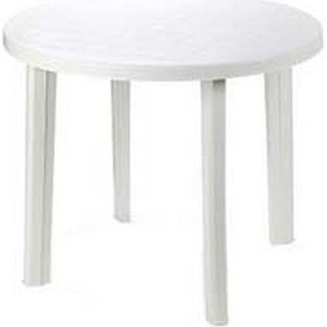 1PZ TAVOLO DA GIARDINO "TONDO" BIANCO CM.90X72H. - cm.90x72h. - peso kg.6,3