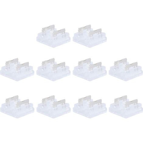 Kit de 10 connecteurs, câble d'extension 20AWG pour Soudure sans Espace et connexions d'angle de Ruban LED FCOB, 2 Broches, 10 mm, 0,39 Pouce (1/5)