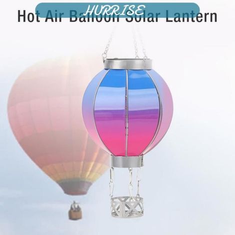 Lanterne Solaire Montgolfière - Détecteur Automatique Crépuscule - Jardin Cour Extérieur - 1 Pièce (1/5)