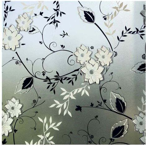 Film Fenetre Anti Regard Occultant, Fleur Film Electrostatique Vitre, 44.5x200CM (1/4)