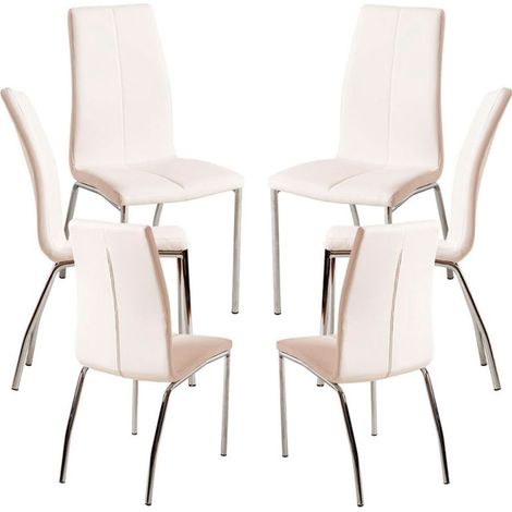 Packs Sillas Comedor - Pack 6 Sillas Humi Polipiel - Blanco (1/5)