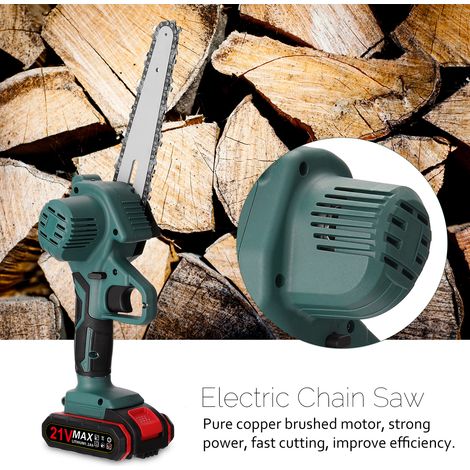 [JAMAIS UTILISÉ]Scie d'élagage électrique portable miniature 21V 1200mAh avec poignée ergonomique, scie à chaîne manuelle pour branches d'arbres et cour