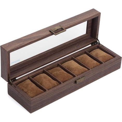 Scatola porta orologi in similpelle effetto legno