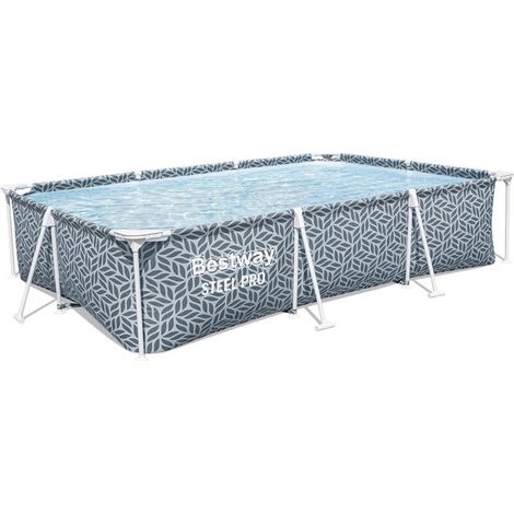 [GEBRAUCHT] B-Ware Bestway Steel Pro Pool Stahlrahmen-Pool eckig dunkelblau 300x201x66cm Garten (1/2)