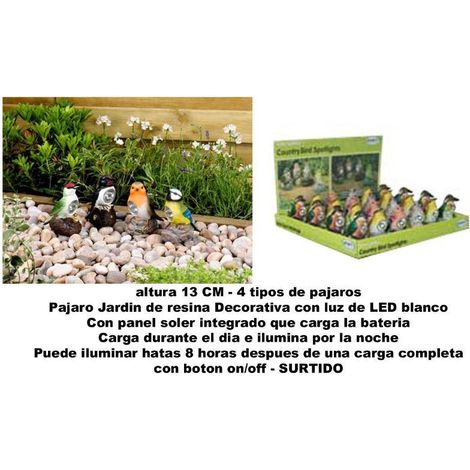 altuna jardin pajaro decorativo resina surtido 13 cm 1040230po