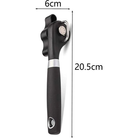 Ouvre-boîte de sécurité haut de gamme, pour droitiers et gauchers, en plastique et acier inoxydable (1/5)