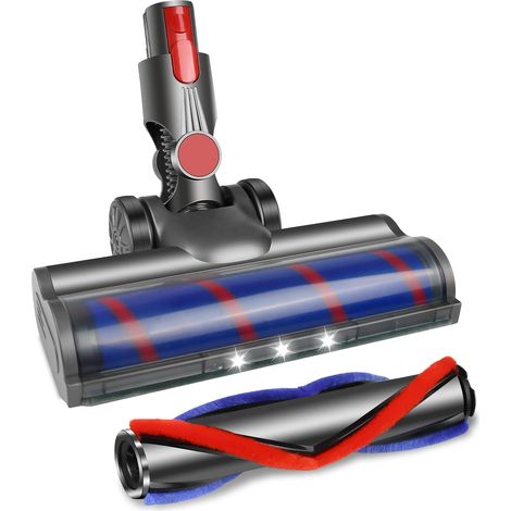 Motorisierte Bürste für Dyson V7 / V8 / V10 / V11 / V15 Staubsauger, Bodenbürste Zubehör Ersatzteil Turbobürste und Soft Roller mit LED-Lichter für Teppiche