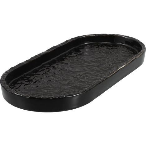 Plateau de Rangement Ovale en Céramique pour Salle de Bain, Organisateur Bijoux et Aromathérapie, Convient pour Comptoir et Vasque (1/5)