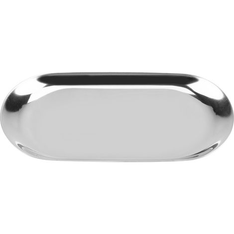 Aufbewahrungsschale aus Edelstahl im nordischen Stil, ideal für Kosmetikartikel, Schmuck und Kuchen, für Schreibtische (silber, Größe L) (1/5)