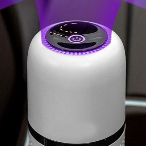 Neuer Auto-Luftreiniger mit Negativionen-Desinfektion, Geruchs-, Formaldehyd- und Rauchentfernung sowie Aromatherapie, Farbe: Weiß. (1/4)
