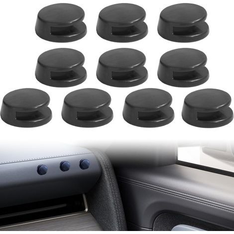 CCYKXA Black Car Seat Accessories, 10 Pack Mini Car Hooks Self Adhesive Hook Car Gadget Internal Charging Cable Key USB Cable Earphone Cable (1/5)