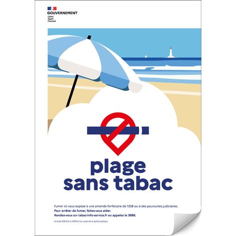 Adhésif Espace Sans Tabac Plage A5 - 4002651 (1/2)