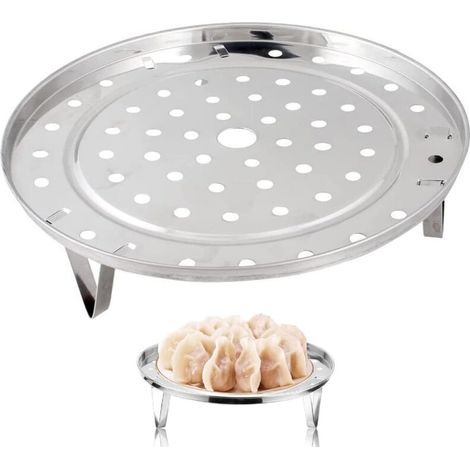 Cesta redonda de acero inoxidable para cocinar al vapor y hornear, accesorio de cocina para el hogar y restaurantes - Crezuo