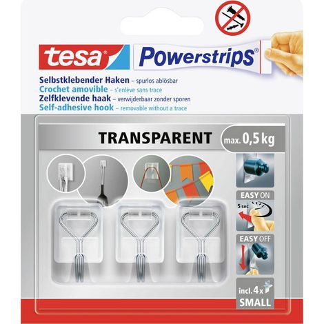 tesa Powerstrips Small Gancio adesivo 3 pz Bianco, acciaio inox Contenuto: 3 pz.