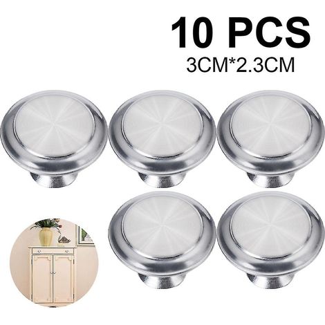 Lot de 10 poignées pour meubles, tiroirs et coiffeuses, en alliage de zinc mat. (1/5)