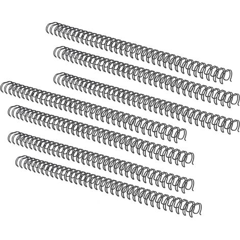 100 spirales métalliques A4, diamètre 1/2 pouce, 34 boucles doubles, pas de 3:1, en fil de fer gainé de nylon, noir. (1/5)