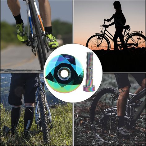 Capuchon de direction en alliage d'aluminium pour VTT, couvercle titane pour potence, accessoires de modification vélo colorés (1/5)