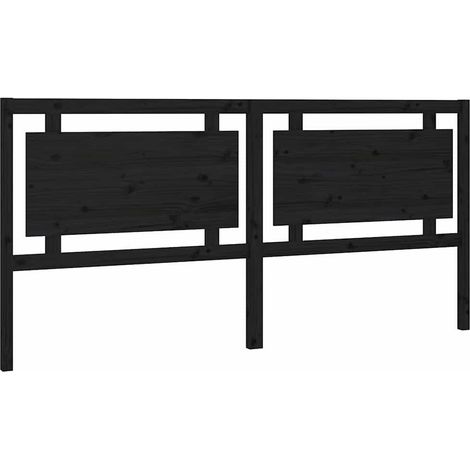 Maison Exclusive - Kopfteil Schwarz 205,5x4x100 cm Massivholz Kie (1/5)