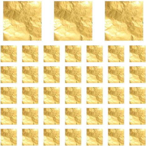 100 emballages carrés en papier aluminium doré pour bonbons, chocolats et sucettes (1/5)