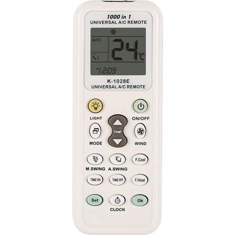 Télécommande Universelle climatiseur pour LG Gree Midea Toshiba Haier Daikin Hitachi Sharp Panasonic Samsung Sanyo Hisense Fujitsu Whirlpool et Plus de 1000 Marques contrôleur de climatisation (1/5)