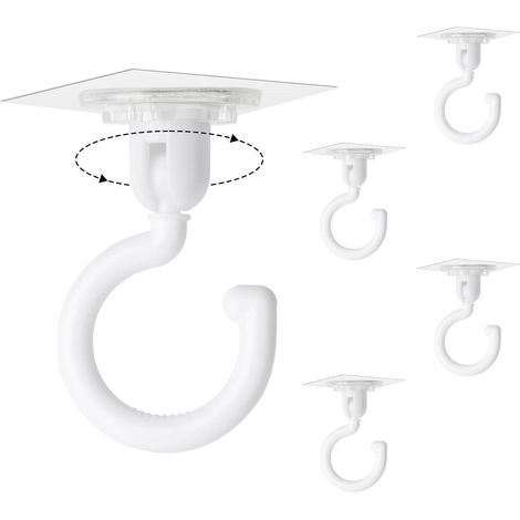 Klebehaken transparent ohne 360&xB0 Drehbar Deckenhaken 4 St&xFCck (1/5)