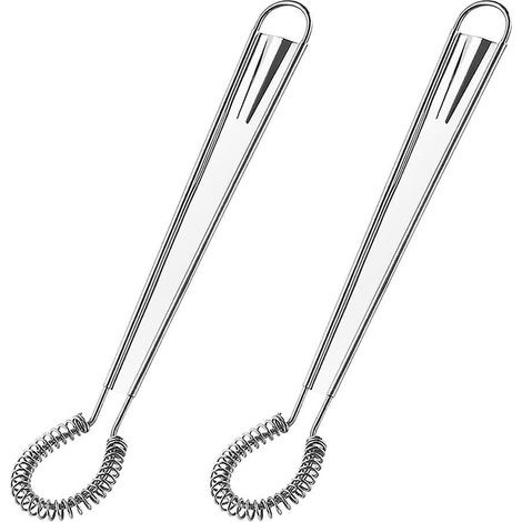 2 Pcs En Acier Inoxydable Fouet De Cuisine Manuel Batteur Oeufs Mini Printemps Bobine Fouet Oeufs Mlangeur Crmeux Fouet Mlangeur Pour Cuisson Cu (1/5)