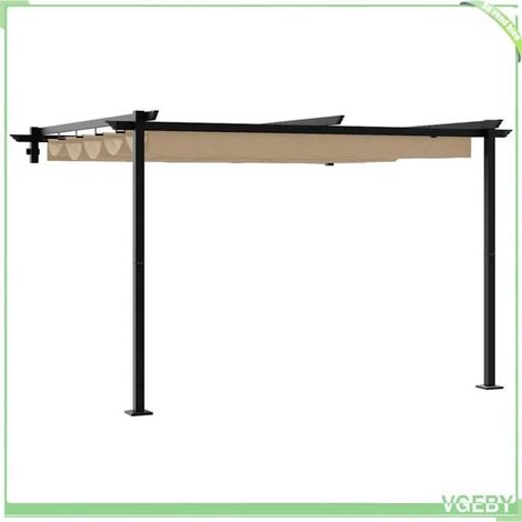 Pavillon mural - FAFEICY - 4003973 - Taupe - 300 x 300 x 200 cm - Auvent rétractable (1/5)