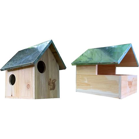 Squirrel Nest Box And Wooden Bird Nesting Box Set (1/5)