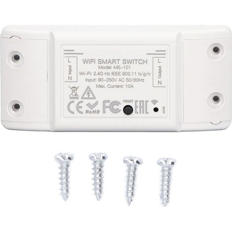 Module De Commande Wifi - 220 W 10 A 90‑250 V - Compatible Application Tuya - Contrôle Vocal Google Assistant - Pour Lampe Ventilateur Prise - 1 Pièce (1/5)
