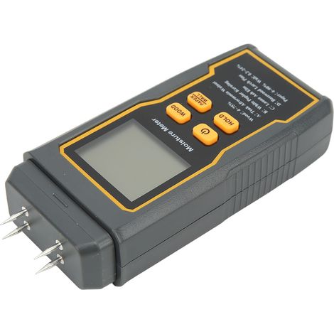 Humidimètre numérique à broches, 4 modes de mesure, écran LCD rétroéclairé, arrêt automatique, pour bois, papier, mur et sol. 4 broches. (1/5)