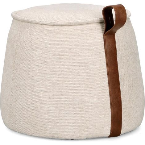 Pouf "Anila" struttura in MDF rivestimento in poliestere per interno -Naturale (1/4)