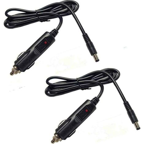 Power of Socket on-cigare DC 5,5 x 2,1 mm male toward DC 12 Power d'alimentation Automatic for Cars, trucks, Bus(1.5M,2pcs) (1/5)