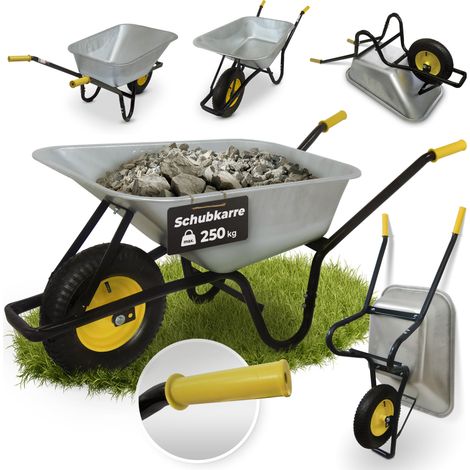 Schubkarre Strend Pro Premium Fortis BLACK ES, Rad PN aufblasbar, Zn, 85 Lit, max. 250kg (demontiert) (1/5)