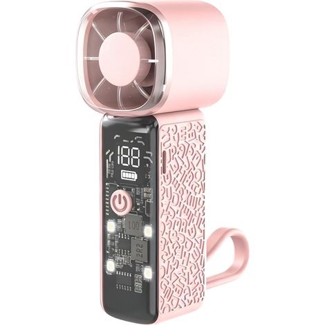 Ventilateur - Batterie 3000 mAh, chargement USB Ventilateur personnel, ventilateur de poche, avec cordon d'alimentation (1/5)