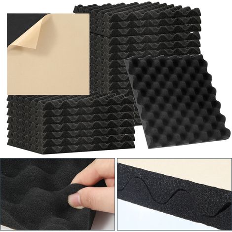 Wolketon Schiuma acustica 24X Schiuma acustica per Podcasting, Studi di registrazione, Uffici, motivo ondulato 30x30x2,5cm (1/5)