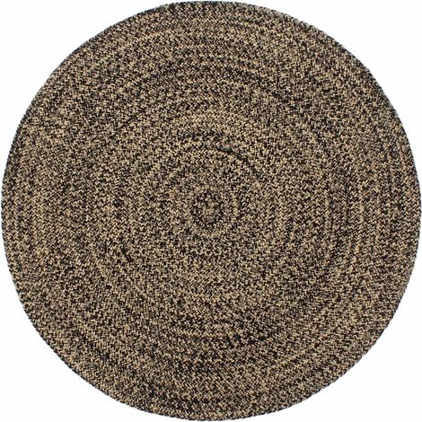 Handmade Rug Jute Black and Brown 180 cm vidaXL