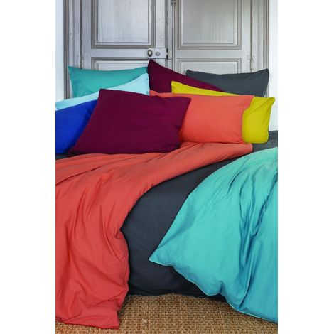 Housse de Couette Coton Lavé, 140cm x 200cm Taille, Lac