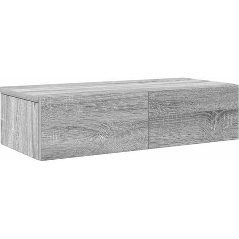 Maison Exclusive - Wandregal mit Schubladen Grau Sonoma 60x26,5x1