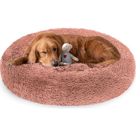 SWANEW Letto per cani Letto per gatti Cuscino per cani in peluche Letto accogliente in pelle rosa 60cm (1/5)