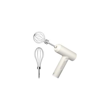 Mini fouet sans fil, batteur électrique portable, petit batteur à œufs domestique, mixeur haute puissance (blanc, double tige) XXW (1/4)