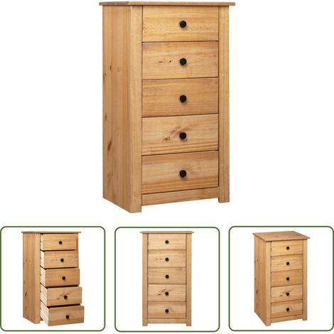 The Living Store Buffet 46x40x89 cm Pin Gamme Panama - Buffet - Meuble De Rangement - Commode - Armoire Latérale - Mobilier Maison (1/5)