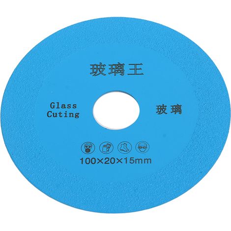 Disque de scie diamanté en carbure de tungstène de 10 cm (4 pouces) à lame fine, pour le meulage de carreaux de céramique, de verre et de bouteilles (bleu). (1/5)