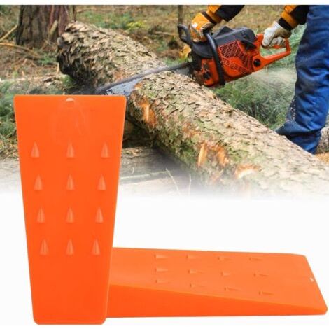 2 coins d'abattage en plastique. Coins de coupe d'arbres. Accessoires pour tronçonneuses. Outils forestiers. (1/5)