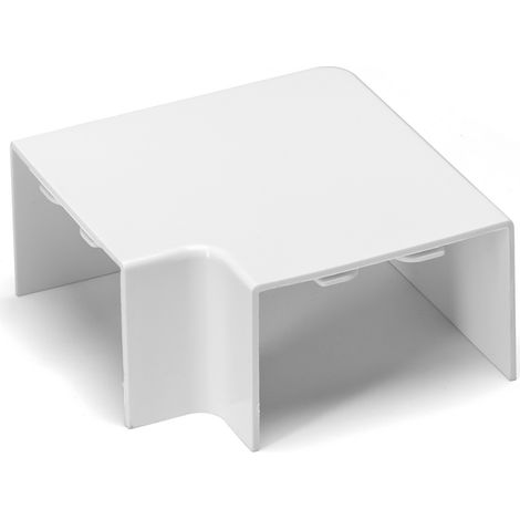 connettore ad angolo curva canalina elettrica quadrata in PVC bianco 60x40mm (1/5)