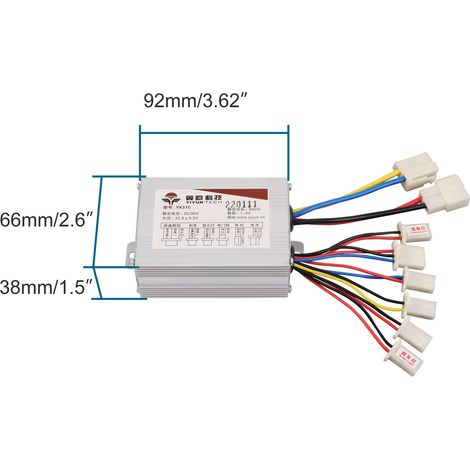 36V 800W DC brushed motor speed controller for electric vehicles, tricycles, and motorcycles. (1/4)
