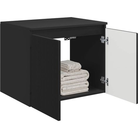 vidaXL Wall-mounted Bathroom Cabinet Black 62.5 x 44.5 x 50 cm