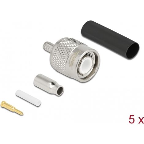 Delock TNC macho para engarzar RG-174 / RG-316 con tubo termorretrÃ¡ctil a juego