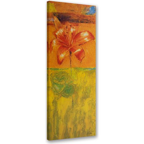 Tableau sur toile Fleur de nénuphar peinte 30x90 (1/5)
